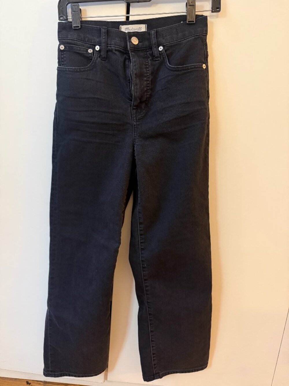 MADEWELL - Black - slim wide-leg crop jean - size 25
